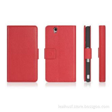 Sony Cell Phone Cases, Xperia Z Red PU Stand Cover with Car